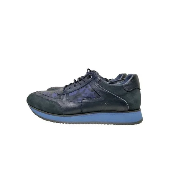 NWOB Sarar Camouflage Running Sneaker Shoes Lace Up Navy Mens Size 8.5 - Picture 2 of 11